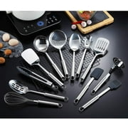 ReaNea Cooking Utensils Set 13 Piece Stainless Steel Kitchen Utensils Set with Utensil Holder, Kitchen Tools Set with Caddy