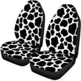 thumbnail image 1 of Cow Pattern Cars Front Seat Covers Anti-Slip Saddle Blanket Bucket Automobile Interior Accessories Black and White Set of 2, 1 of 7