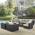 thumbnail image 1 of Modway Convene 8 Piece Outdoor Patio Sectional Set in Espresso Beige, 1 of 6