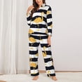 thumbnail image 2 of Sikiie Gold Flamingo Women's Long-Sleeve Shirt and Full-Length Bottom Pajama Set (s-xxl)-Small, 2 of 7