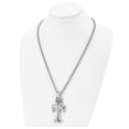 thumbnail image 3 of Chisel Stainless Steel Antiqued and Polished Cross Pendant on a Spiga Chain Necklace - 24", 3 of 7