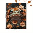 thumbnail image 3 of Qisvanset Framed Canvas Wall Art 12x16 Inch Floral Frog Illustration Home Warming Gift Art, 3 of 5