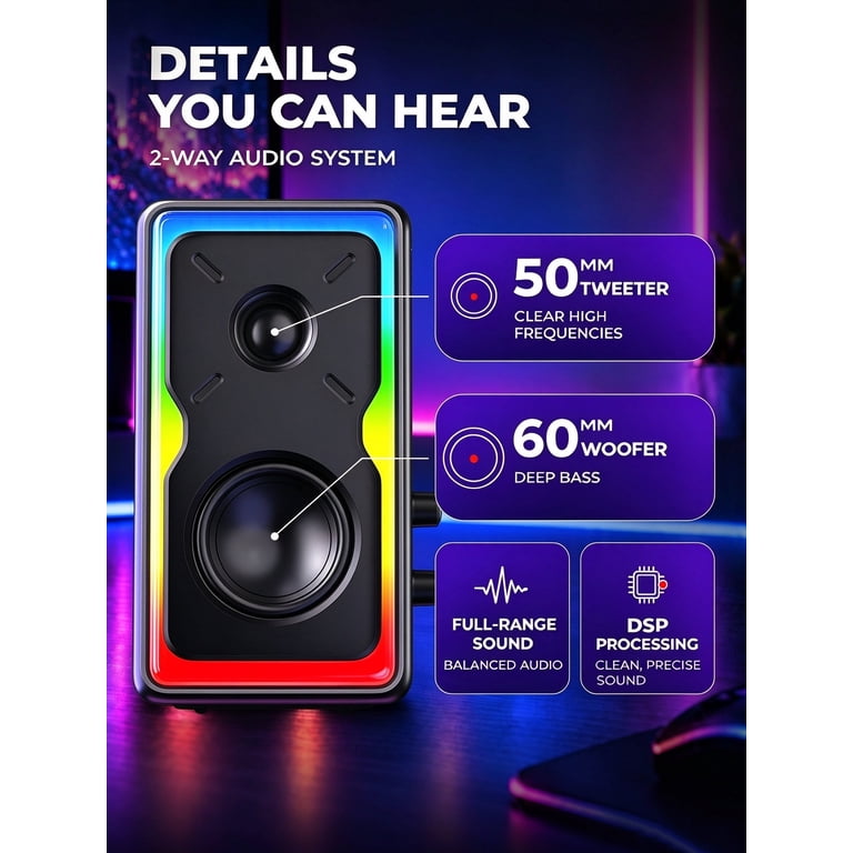 AOC T700 30W Gaming Desktop Speakers Black photo 4