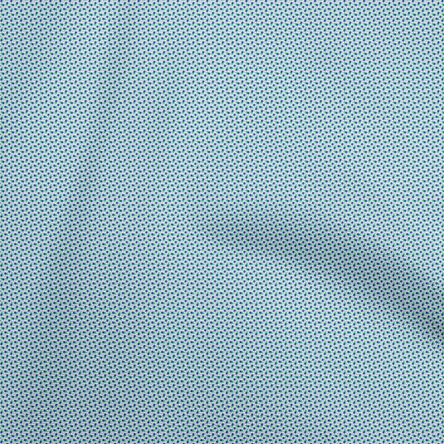 oneOone Tissu Popeline de Coton Bleu Turquoise à Pois pour Robe Tissu Imprimé au Mètre 56 Pouces de Large
