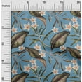 thumbnail image 1 of oneOone Silk Tabby Grayish Blue Fabric Floral & Leaves Tropical Quilting Supplies Print Sewing Fabric By The Yard 42 Inch Wide, 1 of 4