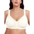 thumbnail image 2 of Deyllo Women Front Closure Full Coverage Bras Plus Size Minimizer Bras Wireless Non Padded Ivory Bras Clothes Size 42C, 2 of 5