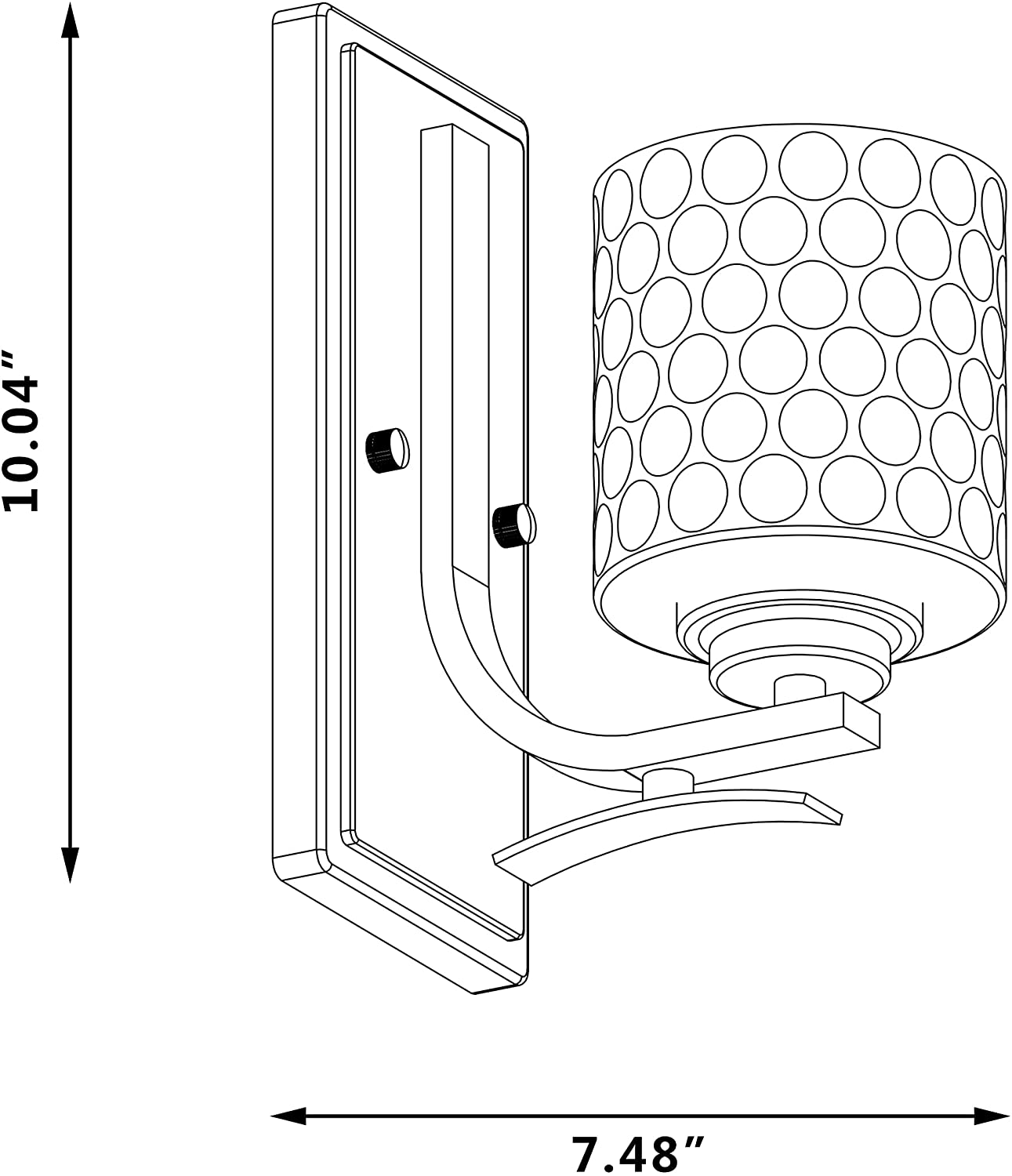 Vanity Art 1 Light Dimmable Chrome Armed Sconce Lighting | Modern Fixtures Accent Wall Lights for Bedroom Entrance Doorway Dining Room Living Room Hallway Bathroom Scones S1001CH-C01