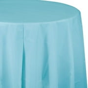 Touch of Color Plastic Tablecover, Octy Round, 82", Pastel Blue, 1 Ct