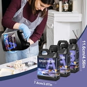 FUNEPOXY 24oz Crystal Clear 2:1 Epoxy Resin Kit, High Gloss & Bubbles Free Resin Supplies for Coating and Casting, Craft Diy, Wood, Table Top, Bar Top, Molds, River Tables