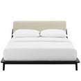 thumbnail image 4 of Modway Luella Queen Solid Wood Fabric Platform Bed in Walnut/Beige, 4 of 5