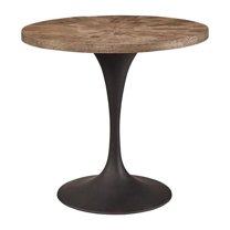 Brighton 31-inch Diameter Elm & Iron Trumpet Base Bistro Table