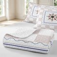 thumbnail image 4 of Manfei Vintage Grid Twin Quilt Set,Coastal Nautical Twin Coverlet Set,Light Pink White,2pcs,1 Bedspread and 1 Pillowcase, 4 of 7