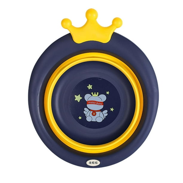 Bañera de bebé, lavabo plegable portátil, lavabo ligero para acampar, lavabo plegable para niños azul
