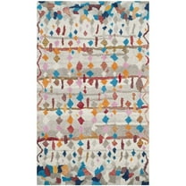 SAFAVIEH Casablanca Isolde Southwestern Shag Area Rug, Ivory/Multi, 5' x 8'