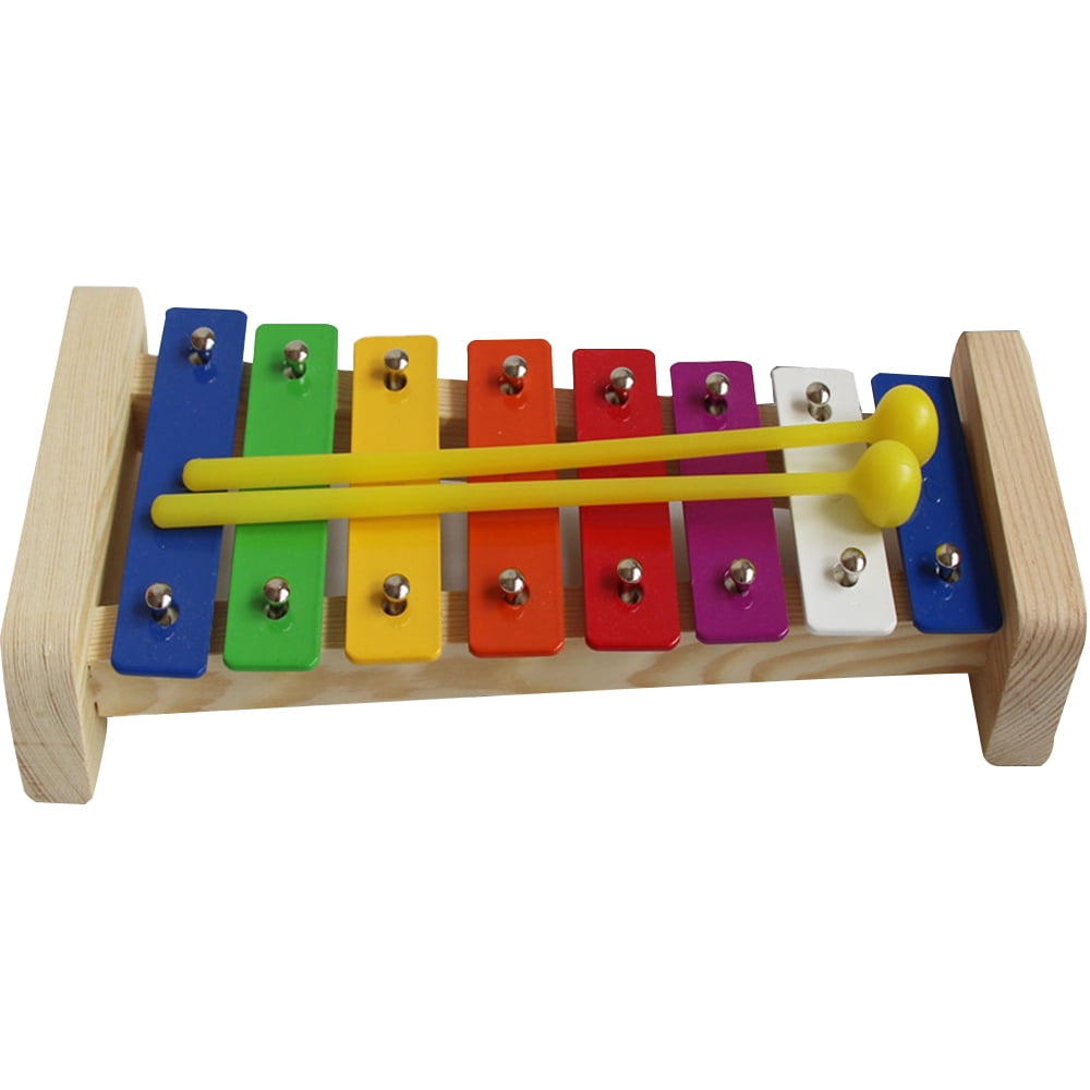 Wooden 8 Notes Keys Xylophone CiCy Kids Xylophone Wooden Musical Toys Children Musical Instrument with 2 Wood Mallets Educational Toy