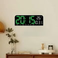 thumbnail image 1 of Reloj de pared digital grande, reloj de pared grande moderno con fecha, temperatura y temporizador para sala de estudio, hogar, tienda, dormitorio, Verde, 1 of 8