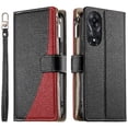 thumbnail image 3 of Funda cartera GANGXUN para OPPO A78 5G , cuero PU con tarjetero, cremallera, correa de mano, soporte y protección 559°, 3 of 6