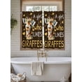 thumbnail image 4 of Brown Giraffe Living Room Curtains 2 Panel, Love Heart Spring Floral Botanical Cafe Window Treatment, Farmhouse Bedroom Bathroom Kitchen Curtains Drapes 104"x45", 4 of 6