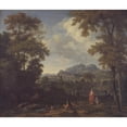 thumbnail image 2 of Johannes Glauber 23x20 Black Ornate Framed Double Matted Museum Art Print Titled: Classical Landscape with Diana and Her Nymphs (1661 - 1726), 2 of 5