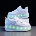 thumbnail image 5 of Kids Wheels Shoes with Lights Rechargeable Roller Skates Shoes Retractable Wheels Shoe LED Flashing Sneakers for Girls Boys Gift, 5 of 19