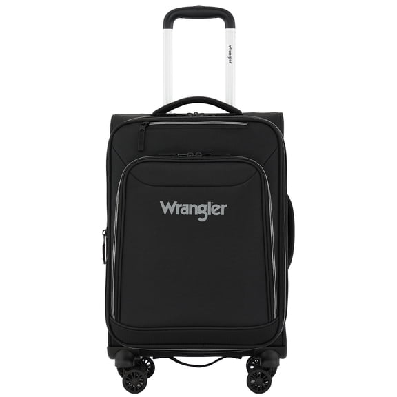 Wrangler 20-inch Soft-Side Expandable Rolling Carry-on with 8-Wheel System, Black