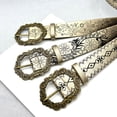 Casual Embossed Pattern PU Belt for Women Engraved Buckle Belts ...