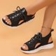 thumbnail image 4 of MKLEKYY Sandalias de Mujer Sandalias de Tela de Verano A La Moda para Mujer, Transpirables, Con Punta Abierta, Zapatos de Plataforma Cómodos, 4 of 4