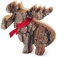 thumbnail image 2 of Wood Moose Figurines - Handmade Wooden Cute Deer Decorations - Animal Figurines & Statues - Small, 2 of 6