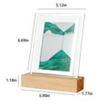 thumbnail image 3 of Moving Sand Art Table Lamp Green Square Design USB Powered Night Light - 360 Rotation Home Bedroom Decor Office Desk Gift Idea(Green-5.9x1.77x7.87in), 3 of 7