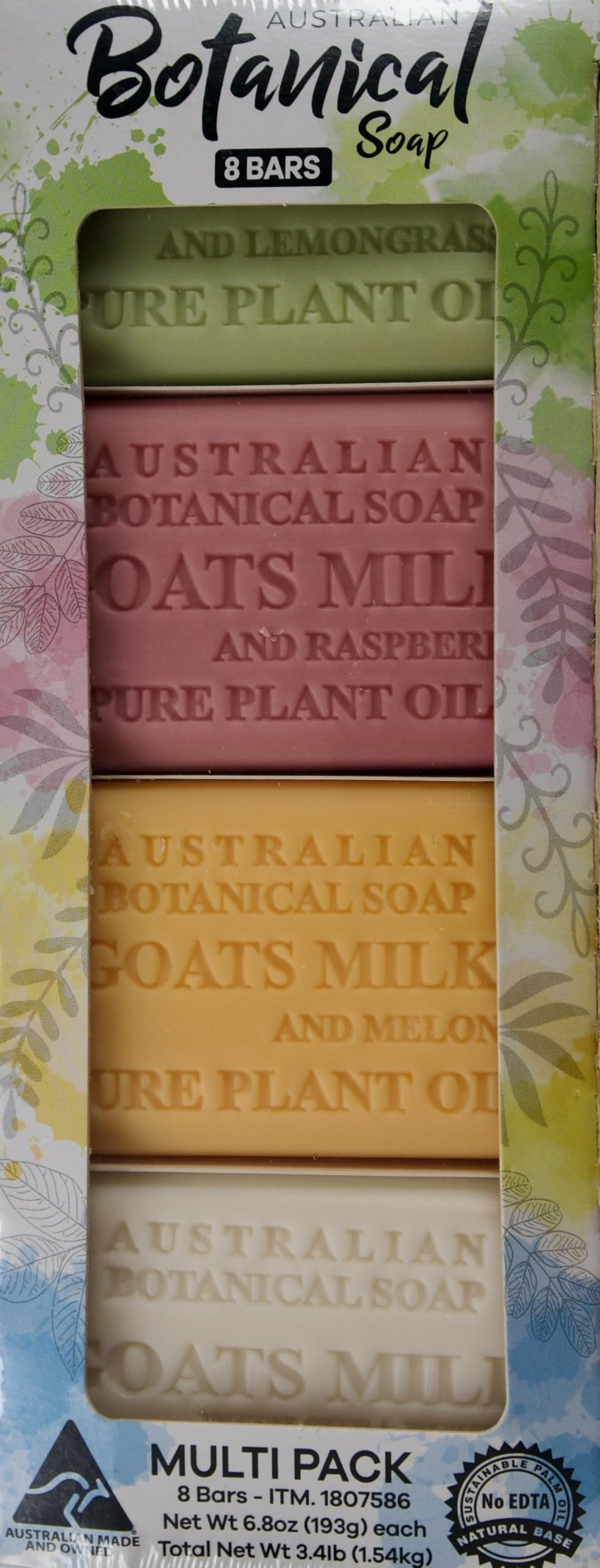 Australian Botanical Goats Milk, Pure Plant Oil Soaps, Variety (8 Count)