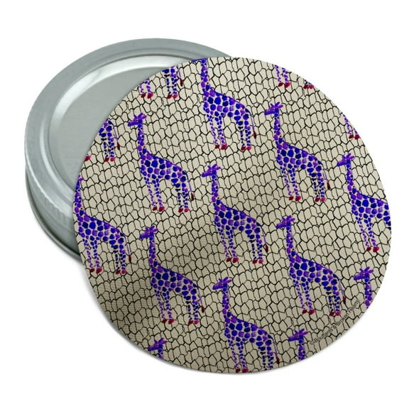 Colorful Blue Giraffes Pattern Round Rubber Non-Slip Jar Gripper Lid Opener