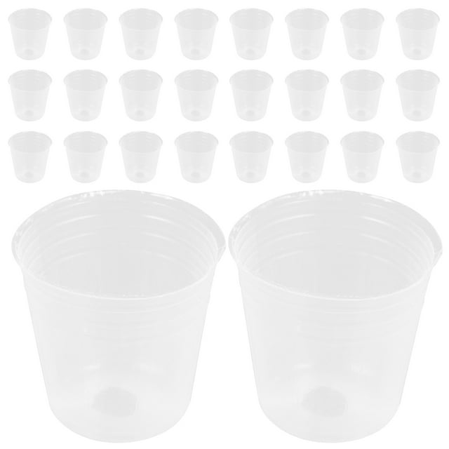 SHISUYAN 50pcs Clear Plastic Flower Pots for Home Use with Good Durability and Easy Cleaning Small Size