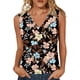 thumbnail image 3 of TaTaai Ladies Fashion Tshirt Sleeveless V Neck Printed Camisole Strap Detail Top Lightweight Spring Summer Daily Wear Gift, 3 of 6