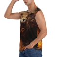 thumbnail image 3 of Fotbe Men's Cool Fire Lion Print Men's Sleeveless Muscle Tank Tops Casual T-Shirts for Gym Workout Beach-XX-Large, 3 of 8