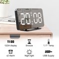 thumbnail image 2 of Despertador Led Reloj Digital Multifuncional Espejo Snooze Pantalla Hora Noche Lcd Mesa Luz Oficina Usb Cable Reloj Digital Minnieouse HA017130-00, 2 of 5