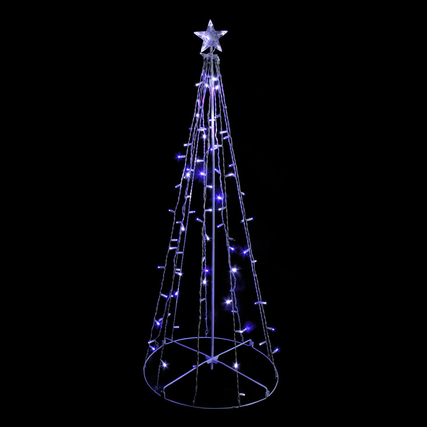 5 Blue White Led Lighted Outdoor Ling Tree Decoration