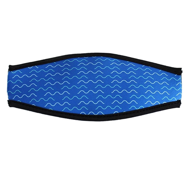 Almencla Aquatics Adjustable Diving Neoprene Strap Wrap Replacement Snorkel Swimming Navy Wave