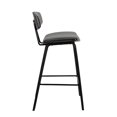 thumbnail image 3 of Hawthorne Collections 26" Modern Faux Leather Counter Stool in Gray, 3 of 5