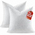 thumbnail image 1 of ZHENYAN20x20 Down Feather Pillow Inserts Set of 2, 100% Organic Cotton Bedding Throw Pillow Inserts Firm Large Lumbar Pillows in Bed Decorative Pillows for Couch, 1 of 1