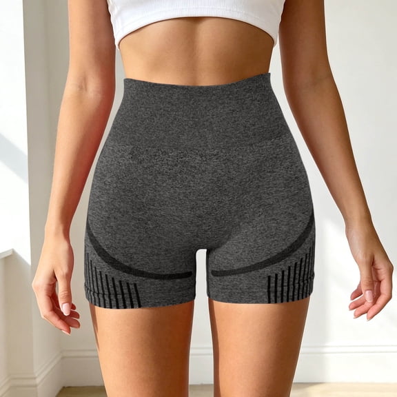 High Waist Yoga Shorts Control Athletic Fitness Training Bottoms for Women Running Workout Casual Summer Spring AutumnGreyL