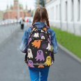 thumbnail image 6 of FORMRS Unisex Backpack Elementary School Travel Bookbag with Reflective Stripes, Yellow Halloween Ghosts, 6 of 7