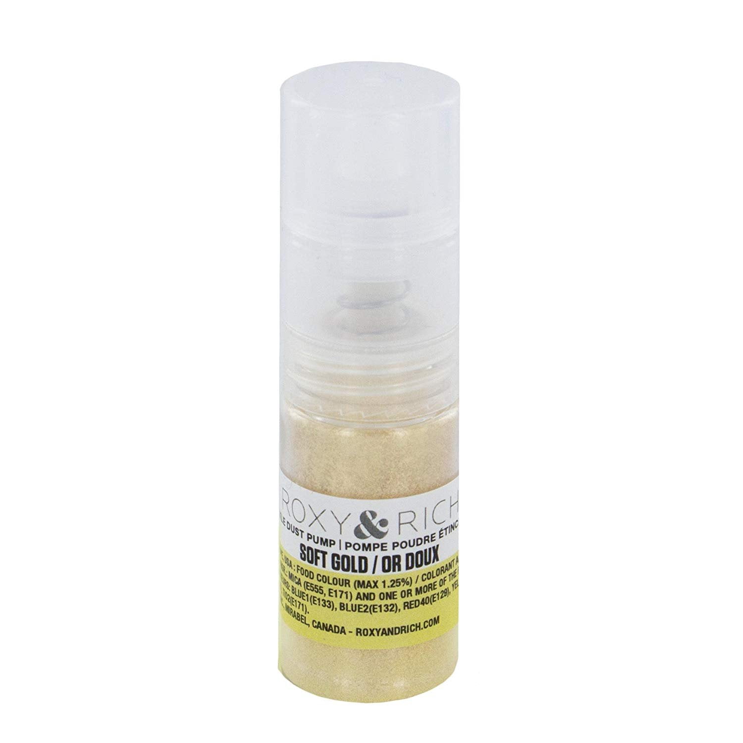 Edible Hybrid Sparkle Dust Pump, Soft Gold 4 Grams by Roxy & Rich