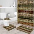 thumbnail image 3 of FMSHPON Family Rules 4 Piece Bathroom Set Shower Curtain Bath Rug Contour Mat and Toilet Lid Cover, 3 of 8