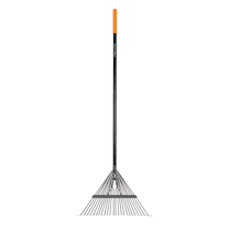 Fiskars Garden Rake, Metal Tine Leaf Rake with Fiberglass Handle, 62", Black