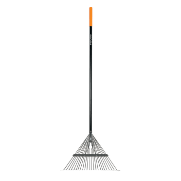 Fiskars Garden Rake, Metal Tine Leaf Rake with Fiberglass Handle, 62", Black
