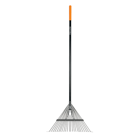 Fiskars Garden Rake, Metal Tine Leaf Rake with Fiberglass Handle, 62", Black