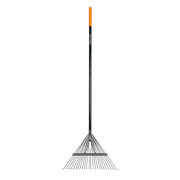 Fiskars Garden Rake, Metal Tine Leaf Rake with Fiberglass Handle, 62", Black