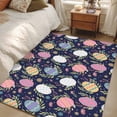thumbnail image 4 of Area Rugs 2.7'x5', Easter Bunny Carpet for Living Room Bedroom Dining Room, Colorful Eggs Spring Leaves Daisy Navy Blue Throw Kitchen Rugs Non Slip Washable Rectangle Indoor Outdoor Rugs, 4 of 8