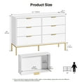 thumbnail image 2 of Eumyviv Commode Moderne avec Poignées Dorées, Commode de Rangement Mi-Siècle Moderne à 6 Tiroirs pour Chambre et Salon, Blanc H0122, 2 of 8