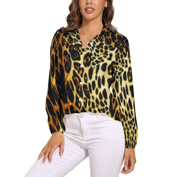 Tiger Print Blouse Female AnimalPattern Streetwear Loose Blouses Long Sleeve Elegant Shirts Pattern Clothing Big Size
